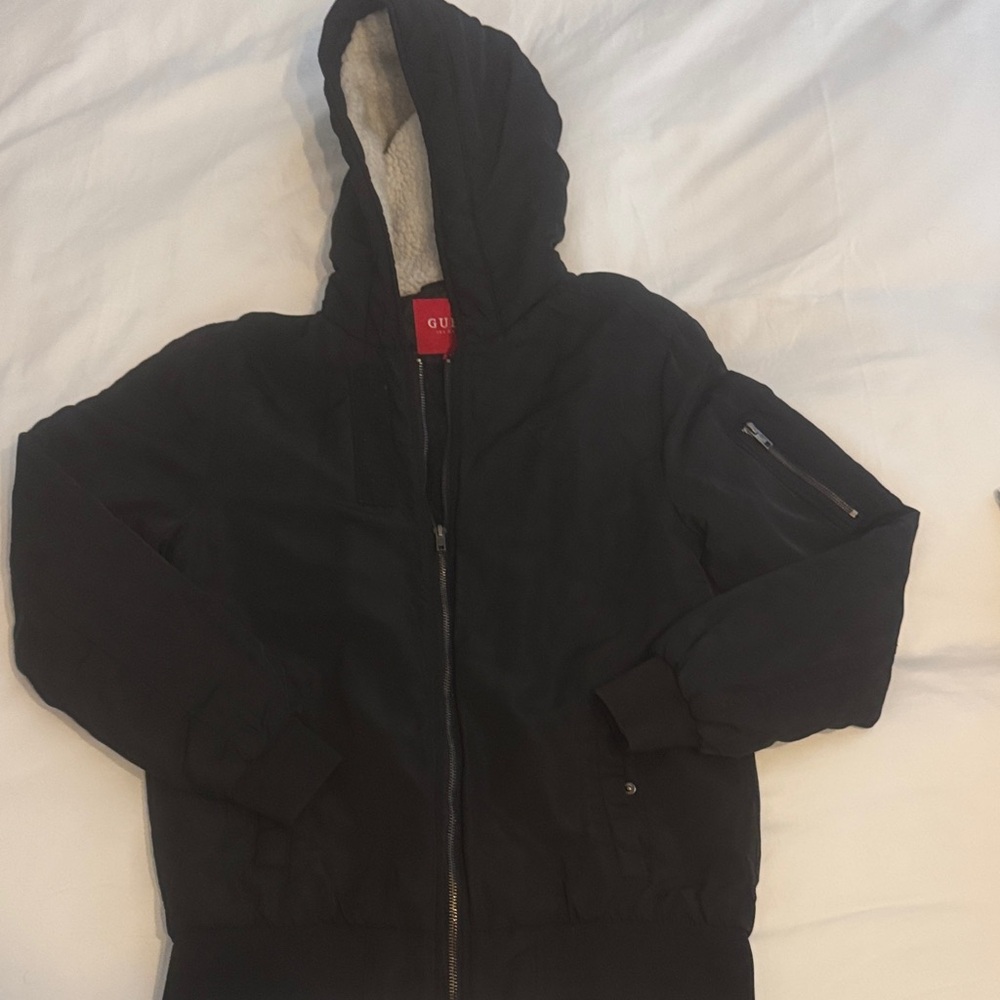 Guess Black Hooded Jacket Pre owned